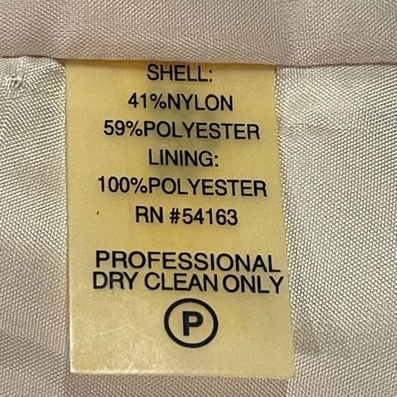 CALVIN KLEIN Dinner Jacket Long Sleeve Ruffle Button Down Texture Satin, Cream-M - Picture 8 of 9